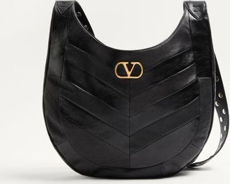 Valentino Garavani Valentino Garavani Hoboho Nappa Leather Hobo Bag With Chevron Pattern Wo
