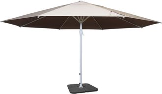 Hhg Parasol Meran Ii, Sombrilla De Mercado Para Hosteler&iacute;a, &Oslash; 5m Poli&eacute;ster/palo De Aluminio Blanco 28kg, Crema-beige Con Soporte