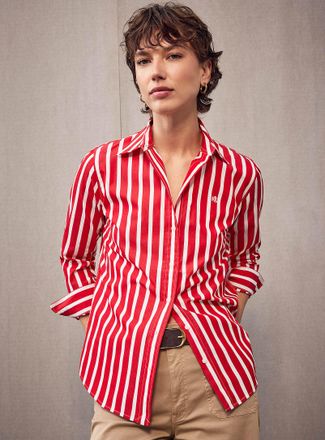 Lauren Ralph Lauren Womens Red-and-white striped shirt