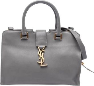 Saint Laurent Pre-owned Handbags, female, Gray, Size: ONE SIZE Pre-owned The Downtown Cabas