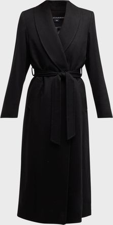 Sofiacashmere Cashmere Belted Wrap Coat with Pick-Stitched Detail