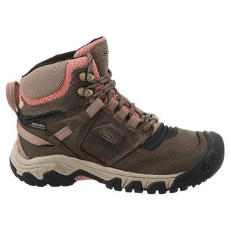 Keen Ridge Flex Mid WP Leather Textile Womens Ankle Boots - Timberwolf Brick Dust - Size:UK 4.5