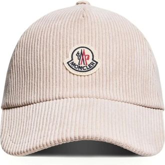 Moncler Accessoires, Dames, Beige, ONE Size, Katoen, Katoenen Gabardine Baseballpet