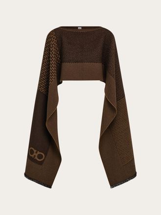 Ferragamo Women Jacquard cape Brown