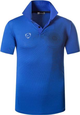 Jeansian Mens Short Sleeve Polo T-Shirts Wicking Breathable Running Training Sports Tee Tops LSL266 Blue XXL