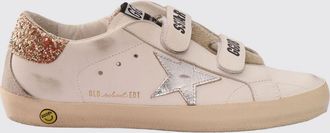 Golden Goose Sneakers Old School da bambino in pelle e tessuto glitter con chiusura a strappo