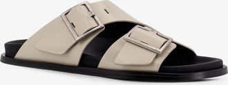 Alohas Womens Alba Low Leather Sandals Beige