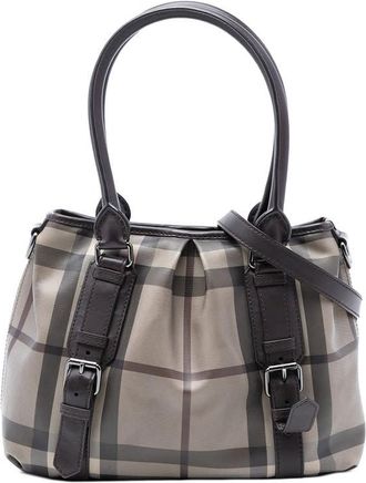 Burberry Pre-owned Burberry Small Smoke Check Coated Canvas Northfield Satchel PTYNOX4KO6PP8BNH