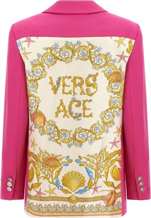 Versace Womens Fuchsia Virgin Wool Blazer Clothing