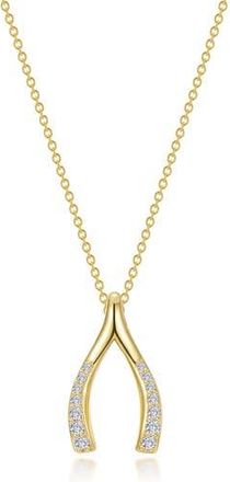 Lafonn Simulated Diamond Wishbone Pendant Necklace in Gold at Nordstrom Rack, Size 20