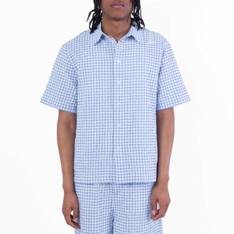 Marni Seersucker Short-Sleeved Checked Shirt