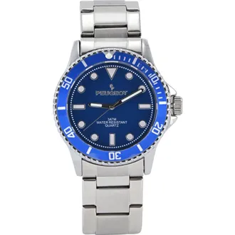 Peugeot Sport Bezel Big Face Bracelet Watch - 40MM in Blue at Nordstrom