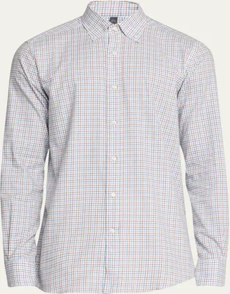 Bergdorf Goodman Mens Micro-Check Flannel Sport Shirt