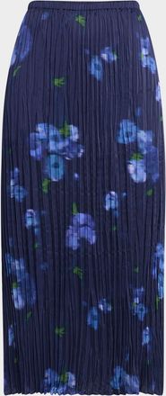 Vince Blurred Poppy Column Skirt