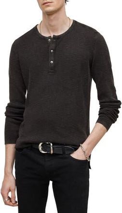 John Varvatos Memphis Waffle Long Sleeve Henley in Black at Nordstrom Rack, Size Xx-Large