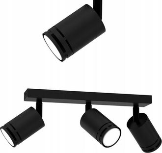 OEM L&aacute;mpara De Techo M&oacute;vil Negra Led Gu10 Spot Foco Orientable