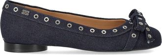 Ganni BALLERINA CON FIOCCHI IN DENIM BLU GANNI