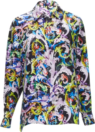 Versace baroccoflage silk medusa shirt
