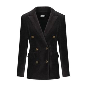 Marella Jassen, Dames, Zwart, XS, Katoen, Rum Fluweel Blazer