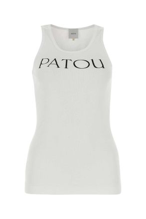 Patou White Cotton Tank Top