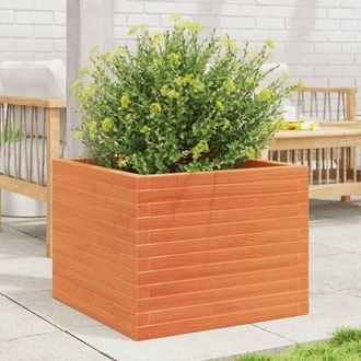 vidaXL Vidaxl - Jardinera De Madera Maciza De Pino Marr&oacute;n Cera 60x60x46 Cm