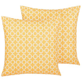 Beliani Beliani - Conjunto De 2 Cojines De Exterior Amarillos 40 X 40 Cm Impermeables Con Cremallera