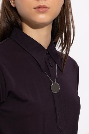 Maison Margiela Necklace With A Pendant Featuring An Engraved Logo, Womens, Silver