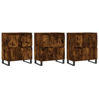 Berkfield Home Sideboards 3 pcs Smoked Oak Engineered Wood in Brown