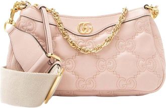 Gucci Pink Jumbo Gg Matelasse Leather Chain Small Crossbody (Authentic Pre- Loved)