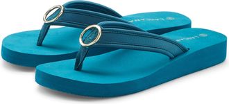 Lascana Sandale, Badeschuh, Pantolette, Badelatsche, Flip Flop Zehentrenner, Badeschuh mit Ringapplikation Italy VEGAN