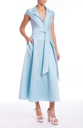 Badgley Mischka Cap Sleeve Cocktail Dress in Hydra Blue at Nordstrom, Size 12