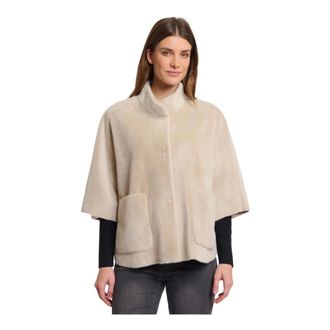 Rino&Pelle Jassen, Dames, Beige, S, Polyester, Cappa/poncho