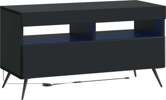vidaXL Mueble De Tv Led Negro Madera De Ingenier&iacute;a Vidaxl