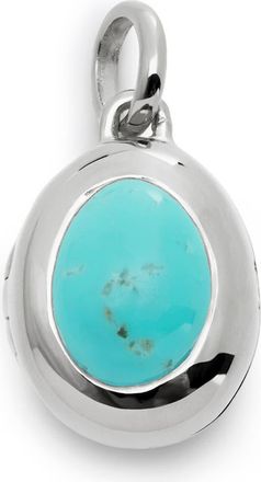 Monica Vinader Birthstone Locket Pendant in Sterling Silver /Turquoise at Nordstrom