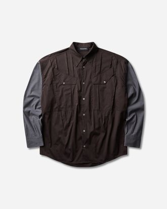 Kiko Kostadinov Women s Weka Shirt Wood Brown Stripe