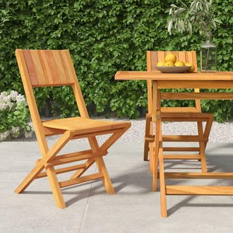 vidaXL Vidaxl - Sillas De Jard&iacute;n Plegables 2 Uds Madera Maciza Teca 47x61x90cm