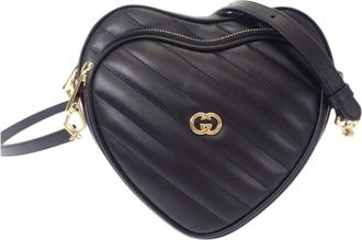 Gucci Pre-owned Gucci Mini Matelasse Diagonal Calfskin Interlocking G Heart Crossbody Ladies WI36KI613H9W8ZA5