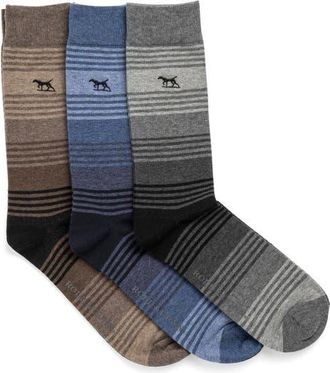 Rodd & Gunn Assorted 3-Pack Stratford Stripes Cotton Blend Dress Socks in Multi at Nordstrom, Size 0