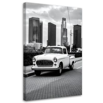 Feeby Impresi&oacute;n De Imagen, Camioneta Blanca Aparcada En Una Calle De La Habana Cuba, 70x100