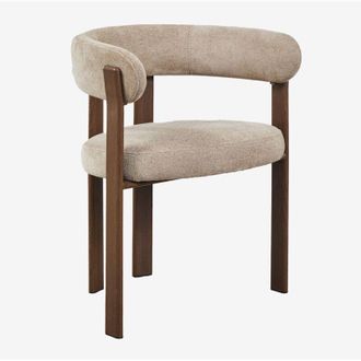 Sklum Pack de 4 sillas de comedor con reposabrazos tapizadas y en hierro Jolie SKLUM