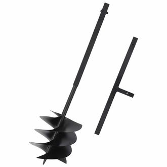 vidaXL Taladro De Tierra Con Mango Acero Negro 250 Mm Vidaxl