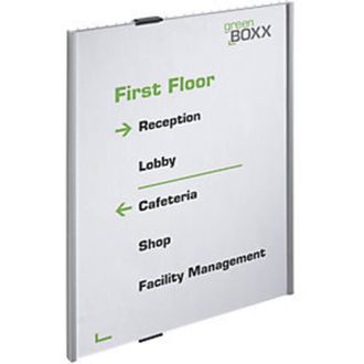 Noctua Durable 480823 Info Sign, Targa Fuoriporta, Alluminio e Acrilico, Inserto 297 x 420 mm (l x h), Argento Metallizzato