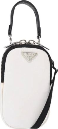 Prada Pre-owned Mini Bags, female, White, Size: ONE SIZE Pre-owned Nylon Mini Bag