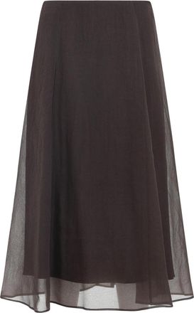 Brunello Cucinelli Silk Midi Skirt