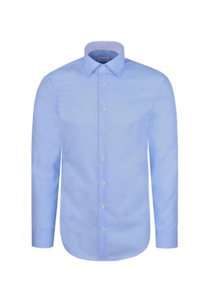 Seidensticker Businesshemd SEIDENSTICKER Schwarze Rose, Herren, Gr. M (40), normale &Auml;rmell&auml;ngen, blau, 100% Baumwolle, unifarben, slim fit, 2-Knopf-Manschette, Hemd