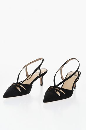 Francesco Russo Suede Slingbacks in Solid Color, 6.5cm Heel Francesco Russo