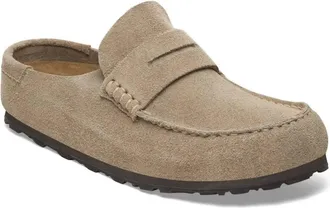 Birkenstock Womens Naples Clog - Narrow In Taupe Suede