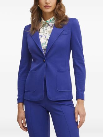 Luisa Spagnoli single-button pocket blazer - women - Polyamide/Cotton/Elastane - 40 - Blue