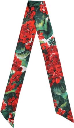 Dolce & Gabbana Bloemen Zijden Nek Sjaal - Dames - Zijden sjaals - Veelkleurig - ONE Size - Accessoires