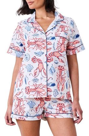 Printfresh Cotton Poplin Short Pajamas in Cloud at Nordstrom, Size X-Small
